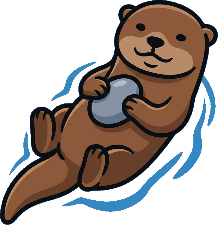 Otter floating on its back